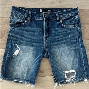 Kut from the Kloth Blue Frayed Denim Shorts